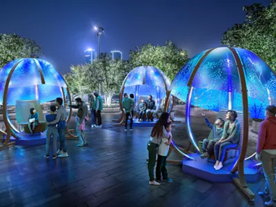 A rendering of the art installation “Horizon” by Olivier Landreville, which will debut at Detroit’s Beacon Park from Sept. 1-24.