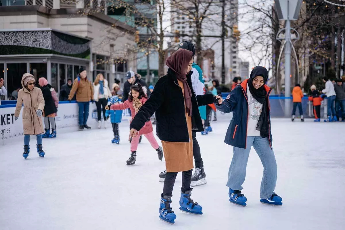 Image: The Rink at Campus Martius in downtown Detroit opens its 21st season on Nov. 23.