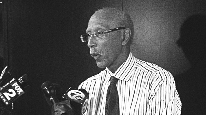 Dave Bing dodges a question from News Hits at last week's press conference.