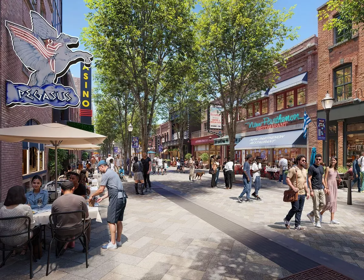 Image: A rendering showing the completed Monroe Streetscape Project in Greektown.