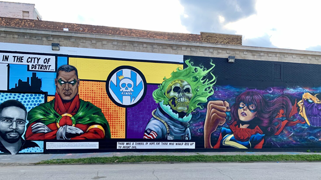 Vault of Midnight's new Detroit store features a mural by Sintex.