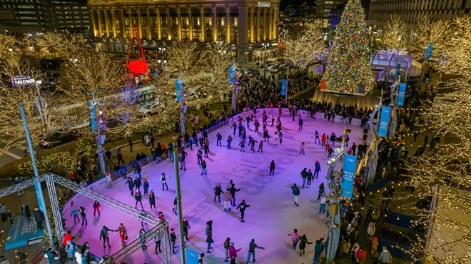 Downtown Detroit is transformed into a winter wonderland.