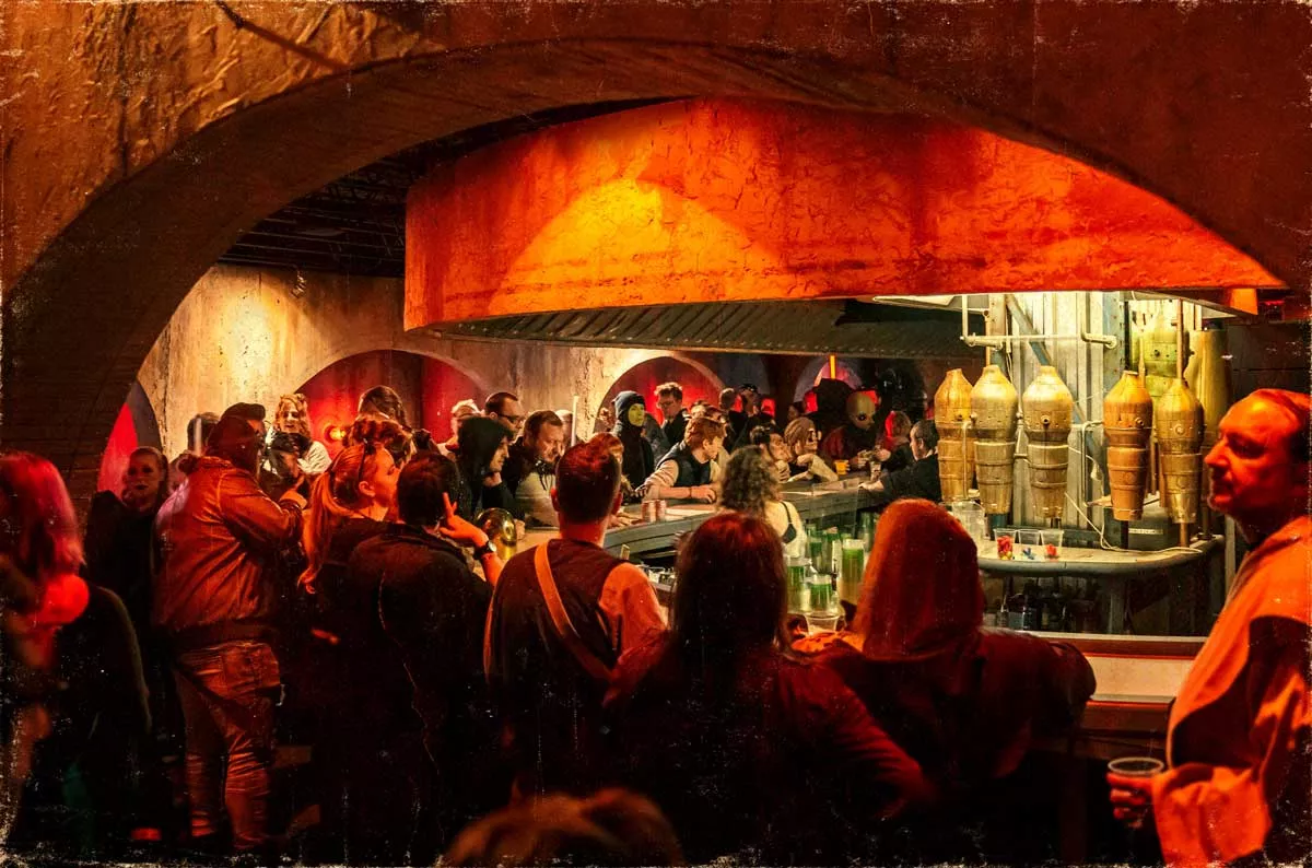 Image: For Space Dive, the Tangent Gallery is transformed into a very convincing and bustling Mos Eisley Cantina.