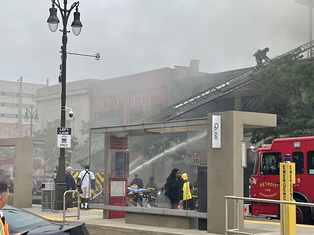 Woodward Cocktail Bar in Detroit was damaged in a fire Tuesday.