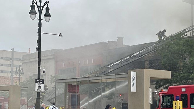 Woodward Cocktail Bar in Detroit was damaged in a fire Tuesday.