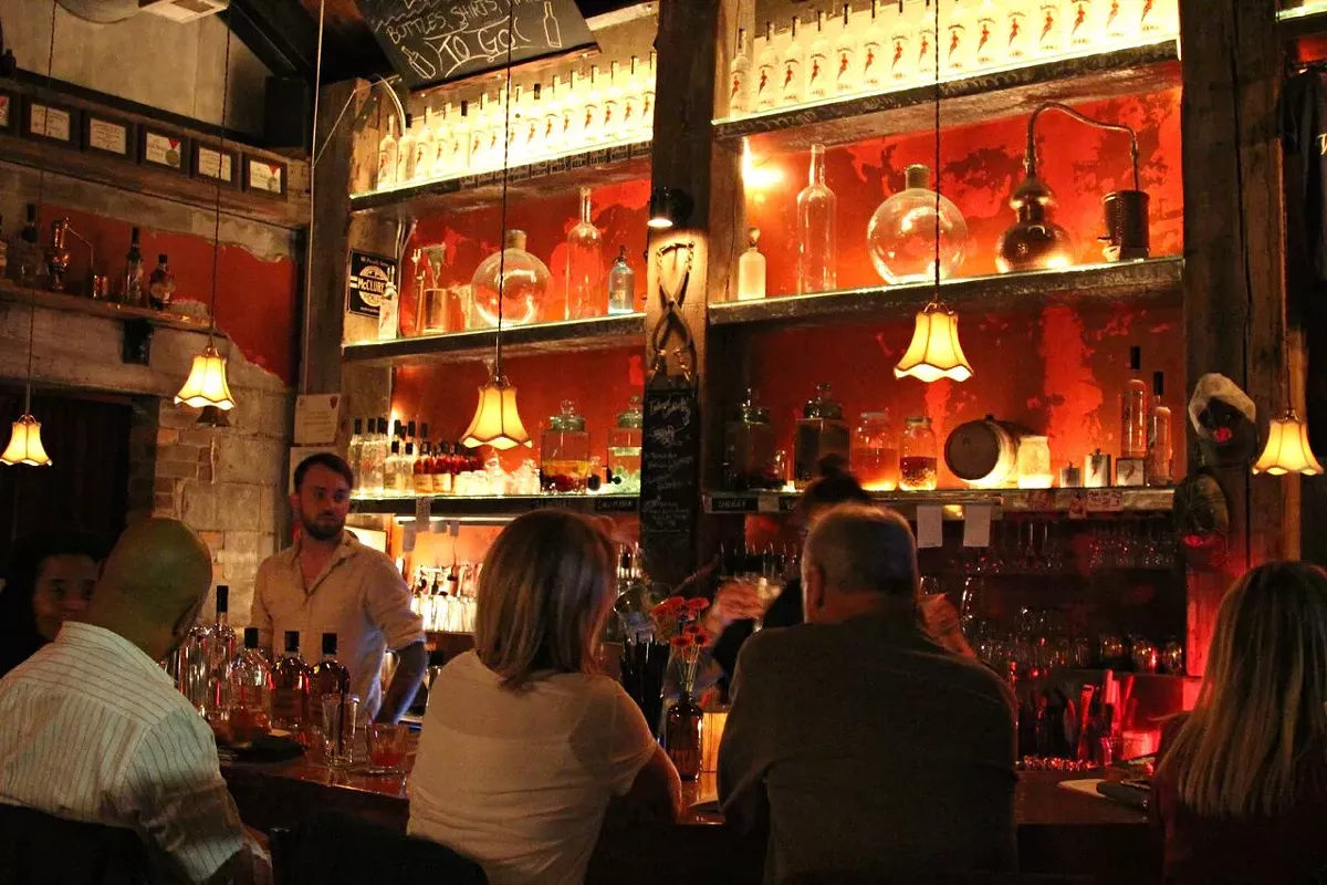 Image: The tasting room at Valentine Distilling in Ferndale.