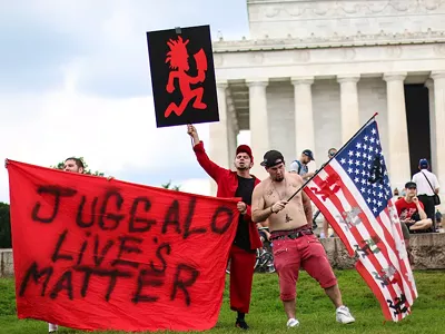 Juggalos march on Washington, DC in 2017 to protest the FBI's gang designation.