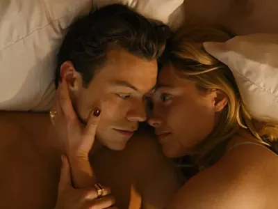 Harry Styles and Florence Pugh as Jack and Alice in Don't Worry Darling.