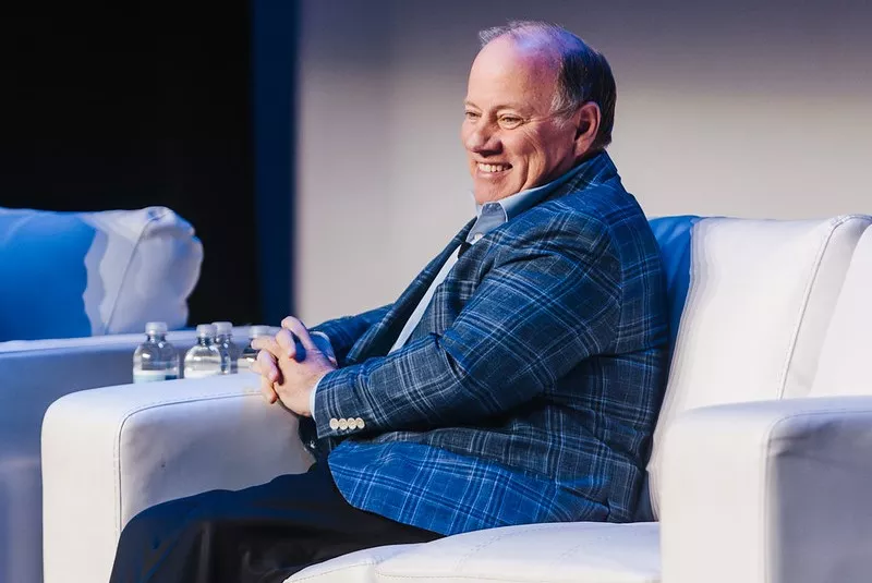 Detroit Mayor Mike Duggan speaks at a Detroit Chamber of Commerce event in January.
