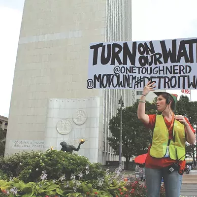 More than 1,000 people took to the streets of downtown Detroit to demonstrate against the city’s ongoing water shutoffs on July 18, 2014. The protest was organized by the National Nurses United.