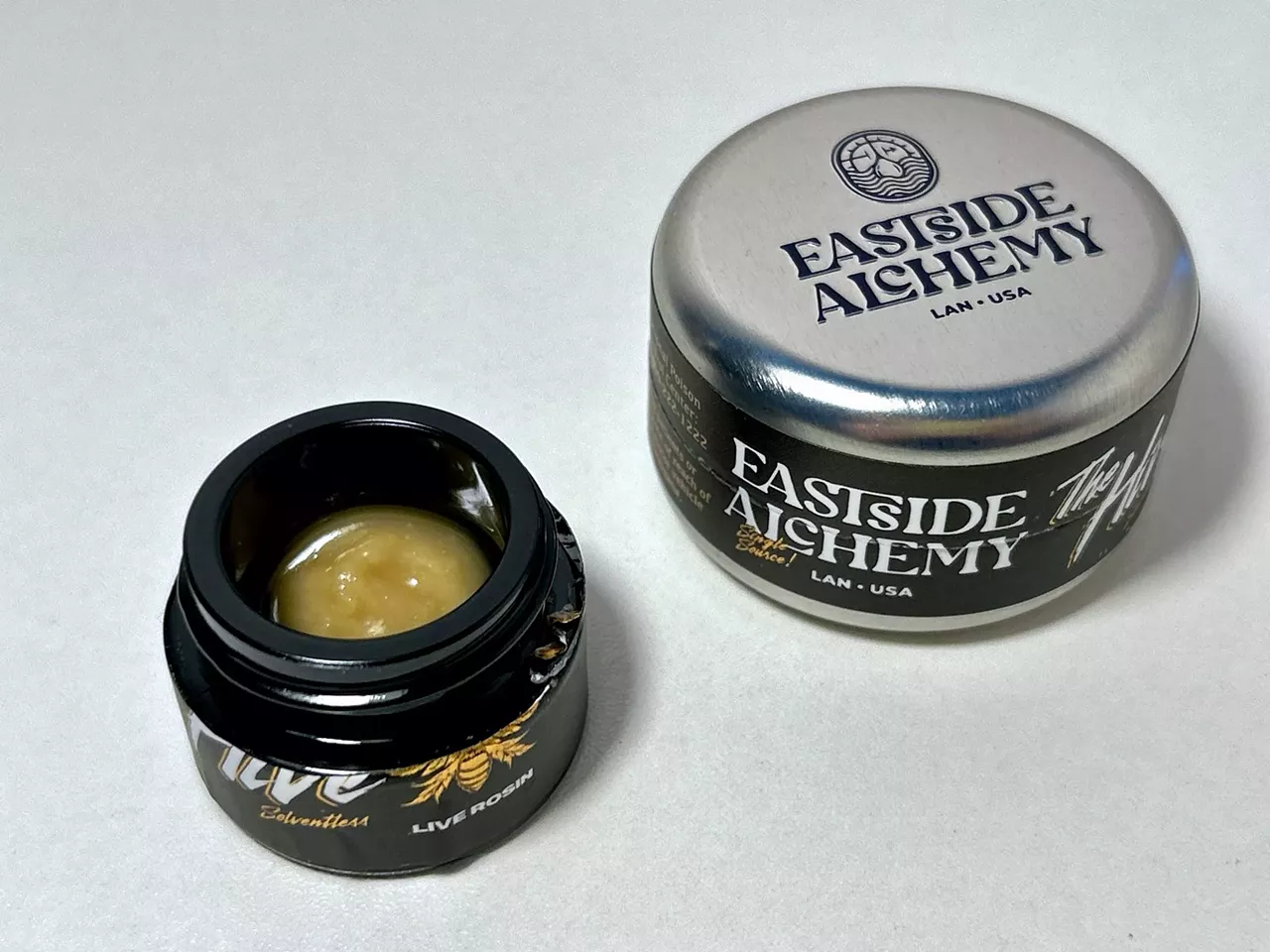 The Hive A combination of Honey Banana and Papaya, The Hive oozes tropical fruit from the moment you crack the jar. This is one of the strongest flavor profiles I’ve ever dabbed. The rosin is glossy, smooth, and easy to scoop. On the inhale, the flavor is sweet, with a little funk on the exhale. A great evening strain for zoning out or getting lost on Netflix.