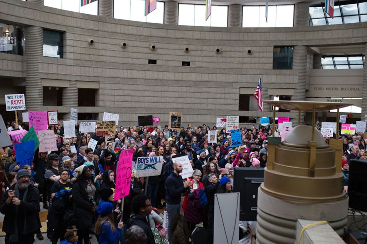 Everyone we saw at the Detroit Women's March at the Charles H. Wright Museum
