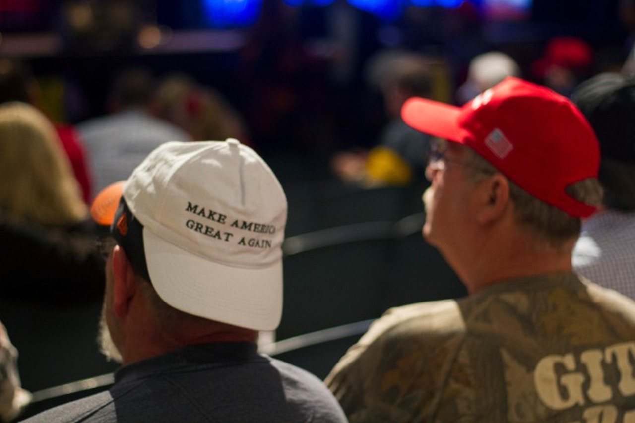 Everyone we saw at the 'We Build the Wall' event at Cobo Center