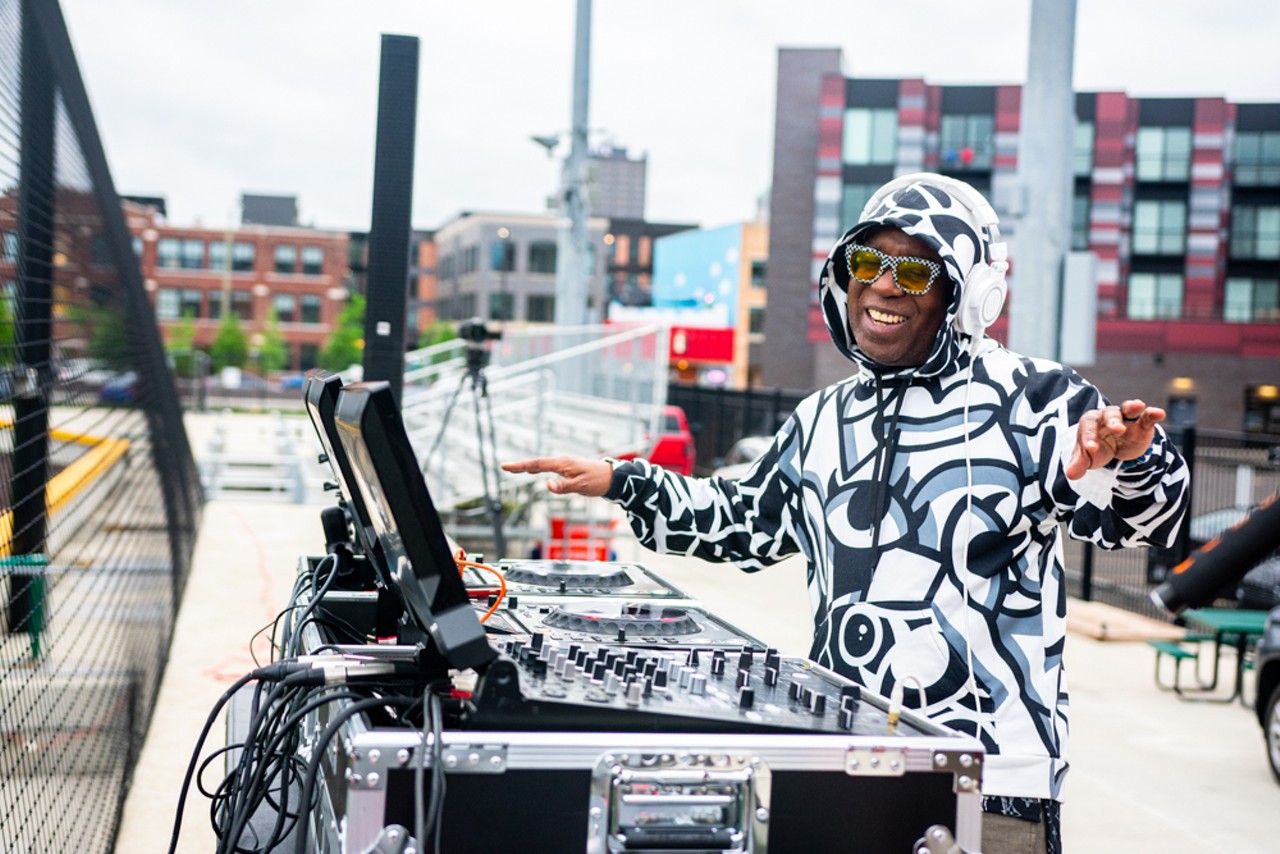 Everyone we saw braving the cold to catch DJ Moodymann in Detroit