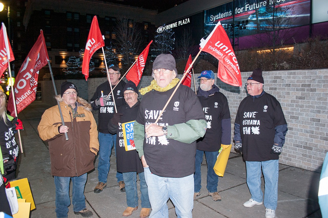 Everything we saw at the protest of GM's plant closures at the North American International Auto Show