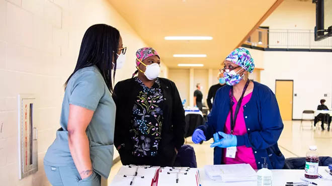 Vaccination site at the Ford Wellness Center in the Samaritan Center in Detroit.