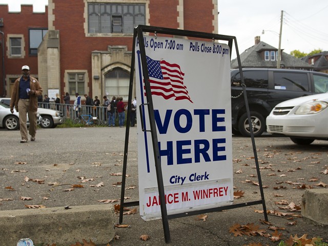 Polling station in Detroit.