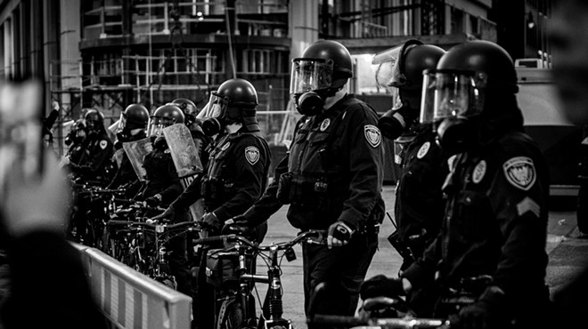 Grand Rapids police during the May 30 protest.