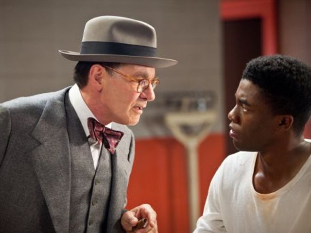 In 42, Harrison Ford is Dodgers manager Branch Rickey to Chadwick Boseman’s Jackie Robinson.