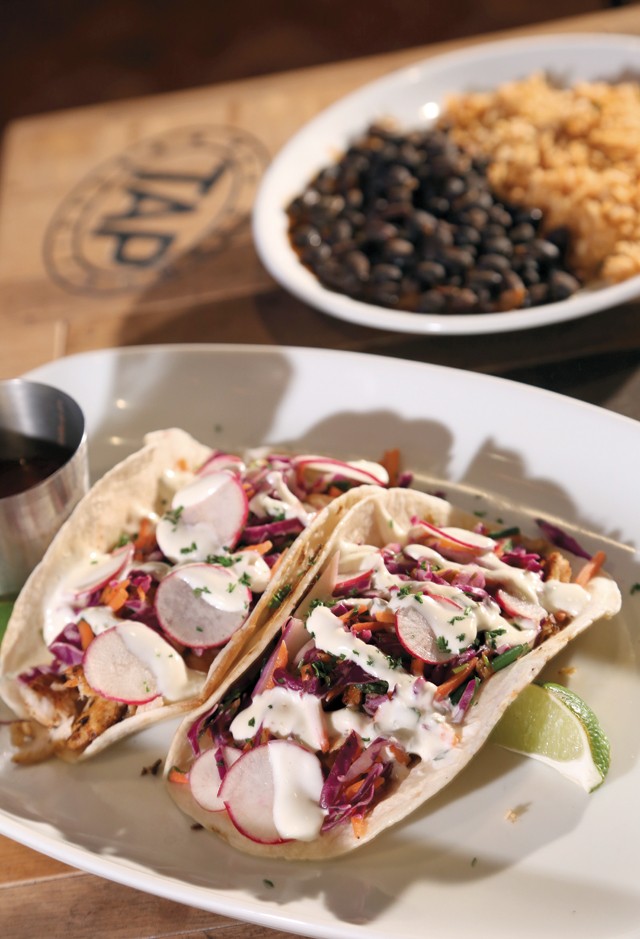 Fish tacos from Tap, the new sports bar at MGM Grand Detroit Casino in downtown Detroit.