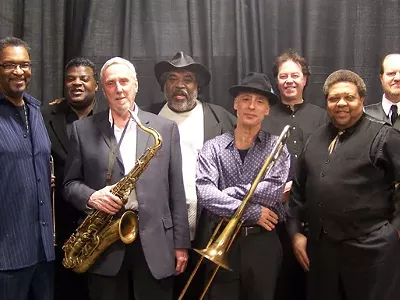 Trombonist Paxton and saxophonist Steiger (far right) have been there for the long haul.
