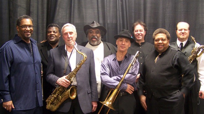 Trombonist Paxton and saxophonist Steiger (far right) have been there for the long haul.