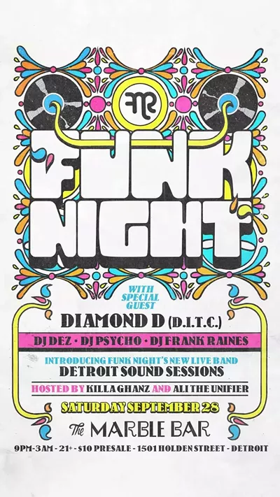 Image: Funk Night:Diamond D, DJ Dez Andrés, DJ Psycho, Frank Raines, Detroit Sound Sessions live