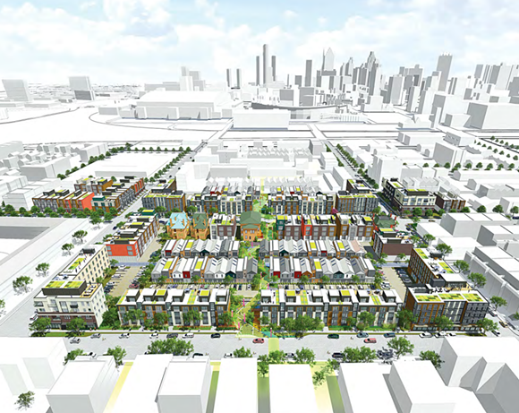 Rendering of new 8.4-acre Brush Park development. - detroitmi.gov