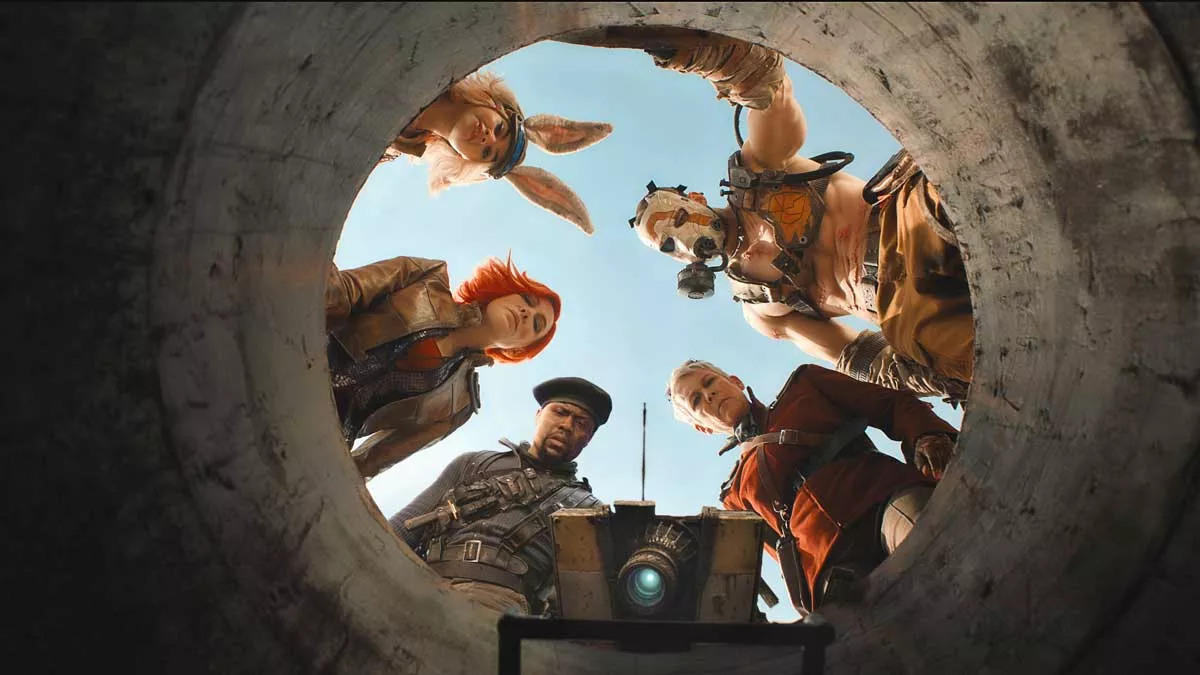 Image: Cate Blanchett, Ariana Greenblatt, Kevin Hart, Florian Munteanu, and Jamie Lee Curtis in Borderlands.
