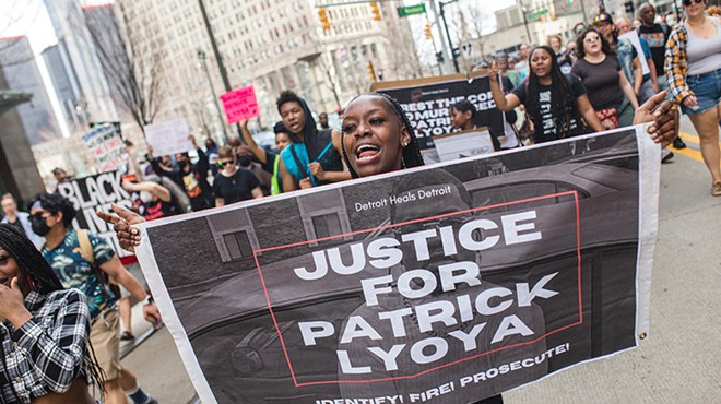 Protesters demanded justice for the death of Patrick Lyoya, who was shot in the back of the head by a Grand Rapids cop.