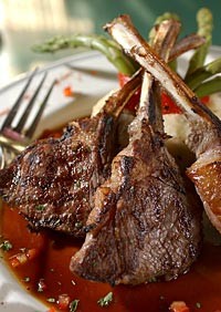 Grilled lamb chops, deep marinated with fresh herbs and spices, served with garlic mashed potatoes from Boodles in Madison Heights. - Metro Times photo/Rob Widdis