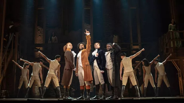 Image: Hamilton (Touring) - Recommended for ages 10 and up; infants are not allowed in the theater. 5 and above are permitted with their own ticket
