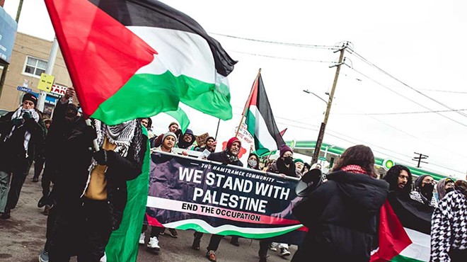Protesters march in solidarity with Palestine in Hamtramck.