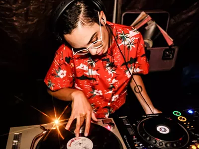 DJ Beige performs at Movement Festival on Sunday.