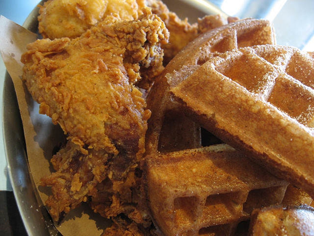 Must try: Cajun Chicken and Waffles. Photo by Arnold Gatilao, Flickr Creative Commons.