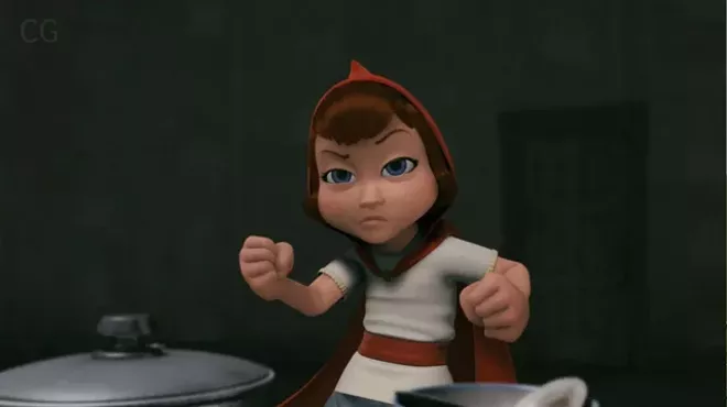 Red (Hayden Panettiere) fights you for your tolerance in Hoodwinked Too.