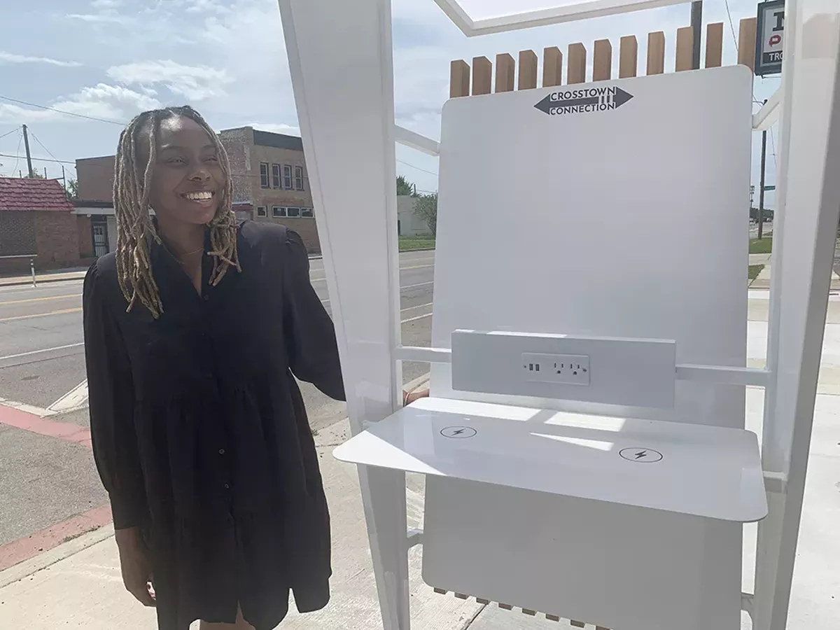 Image: DaTrice Clark founded her tech startup Crosstown Connection in 2021 with the goal of connecting residents of Detroit's Morningside neighborhood to the world wide web.