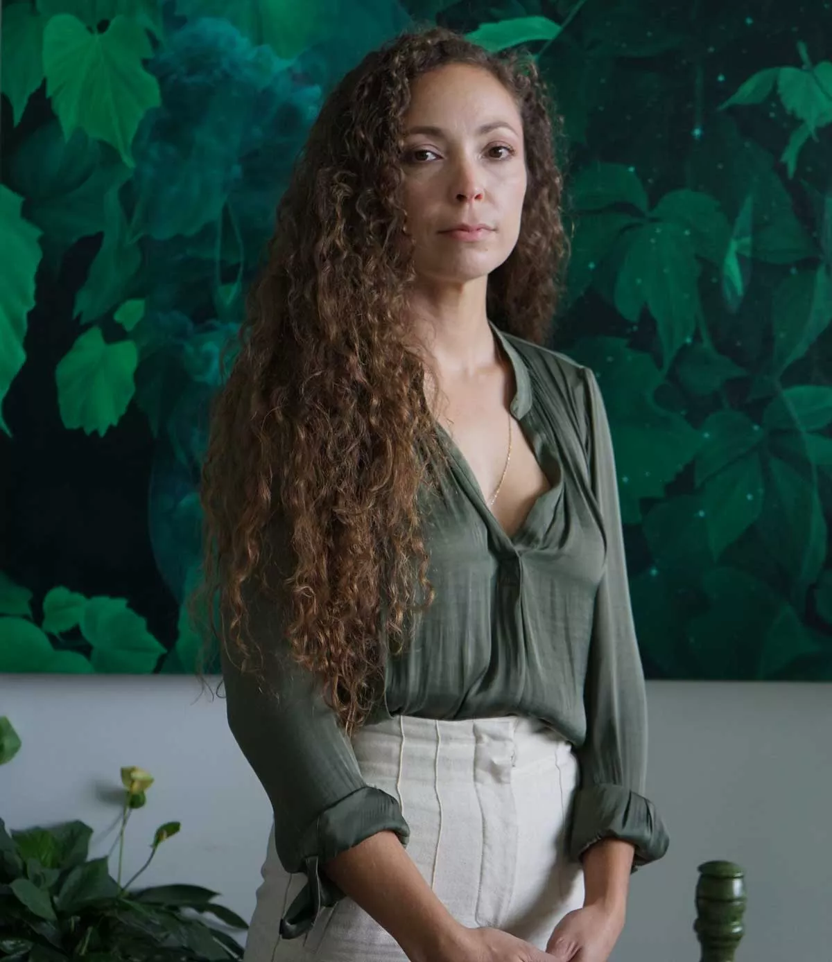Image: Ashley Marie paints almost exclusively in hues of green.