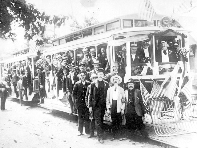 The electrified streetcar was already a feature of Detroit life in the late 19th century, as this publicity photo illustrates.