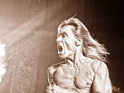 Iggy Pop getting things started at The Michigan Theater.
