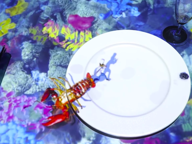 ImaginATE Restaurant incorporates 3D projection mapping, developed by Skullmapping, into its chef's table dining experience.