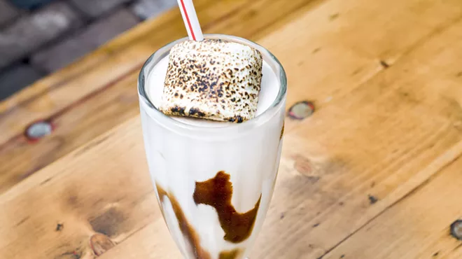 S'mores shake with a lightly charred marshmallow at Mercury Burger Bar.