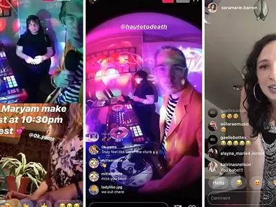 Stream on: Local musicians have turned to livestreaming to keep the party going during the coronavirus, including DJs Haute to Death (left and center) and Sara Barron (right).