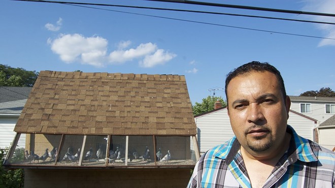 Mexican Union Club founder Efraín Zamudio, 39, with his simple backyard loft in Allen Park.
