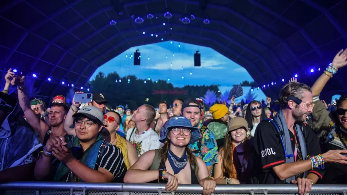 Image: A crowd at Electric Forest 2023.