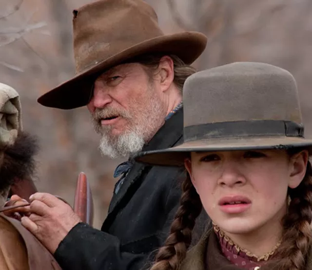 Jeff Bridges with Hailee Steinfeld: He ain't your father's Rooster Cogburn.