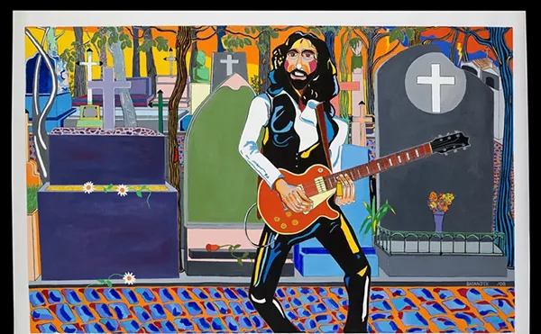 Mr. Climax (Jim McCarty Plays the Blues in Pere-Lachaise Cemetery, Paris). Acrylic on vinyl.
