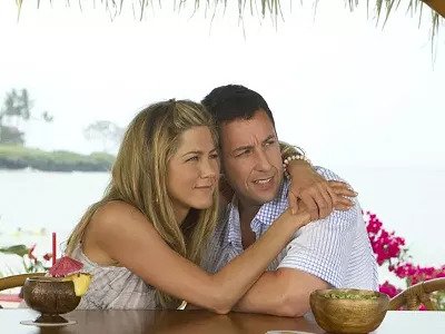 Sandler and Aniston on a studio subsidized vay-kay