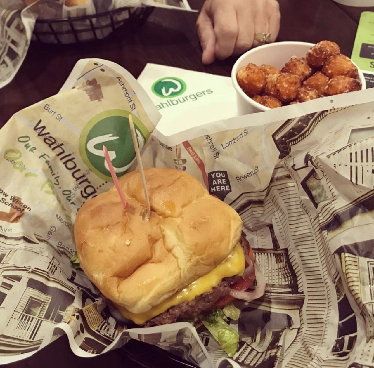 Wahlburgers
569 Monroe Ave, Detroit, MI 48226
The &#147;smahlburgs&#148; menu consists of all of your little ones favorites &#150; grilled cheese, chicken tenders, and a &#147;smahlburger.&#148;
Photo courtesy of @nicoleantoinette