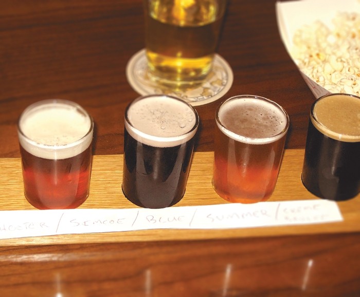 A flight of beer from Kuhnhenn Brewing Co.